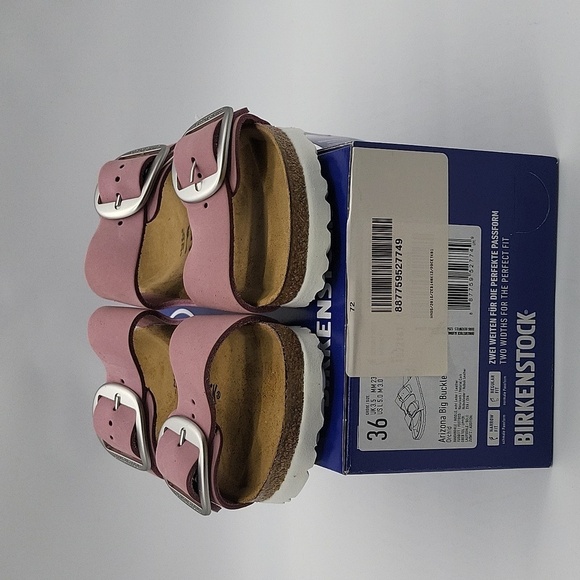 556- Birkenstock Arizona Big Buckle Sandals Pink Leather Size 36 EU / 5 US NWT - Picture 9 of 11